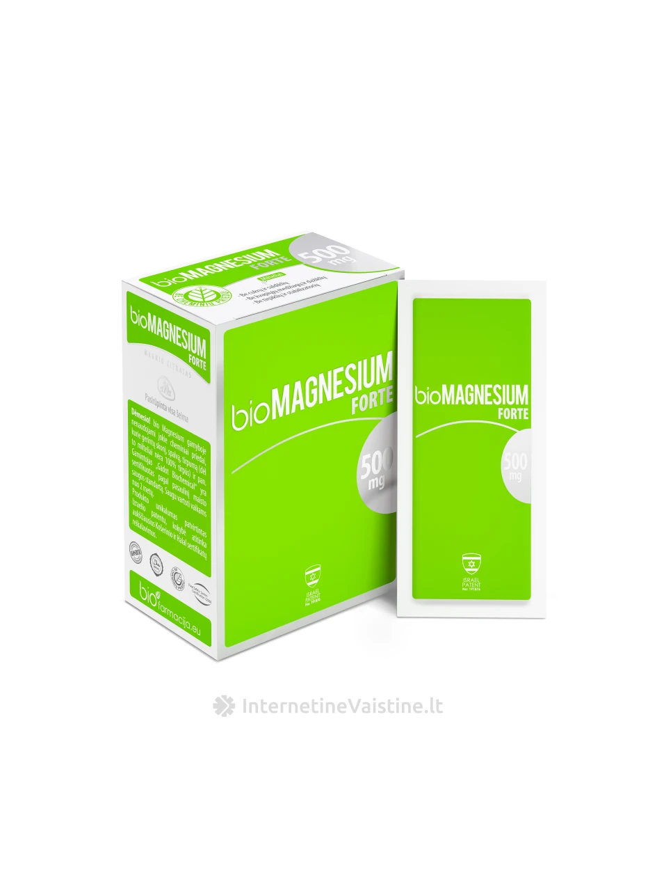 bioMAGNESIUM forte 500mg, 20 pakelių | internetinevaistine.lt