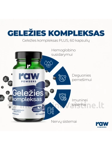 RAW POWDERS Iron Complex PLUS kaps. N60 | internetinevaistine.lt