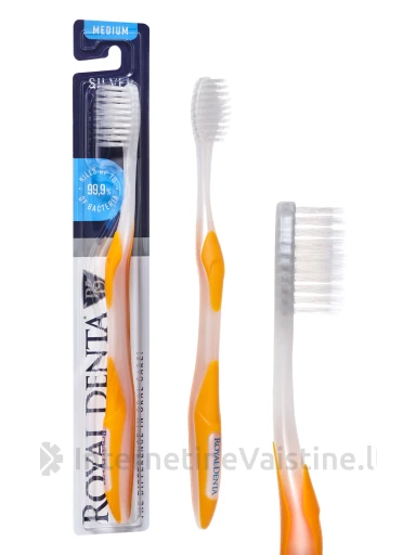 ROYAL DENTA dantų šepetukas SILVER MEDIUM, 1vnt | internetinevaistine.lt