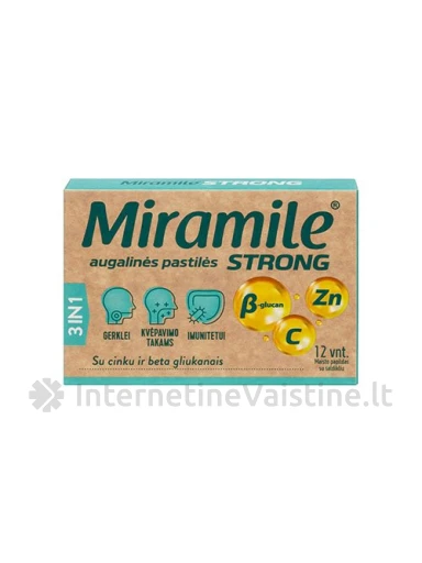 MIRAMILE Strong su cinku ir beta gliukanais augal. past. N12, 12 vnt. | internetinevaistine.lt