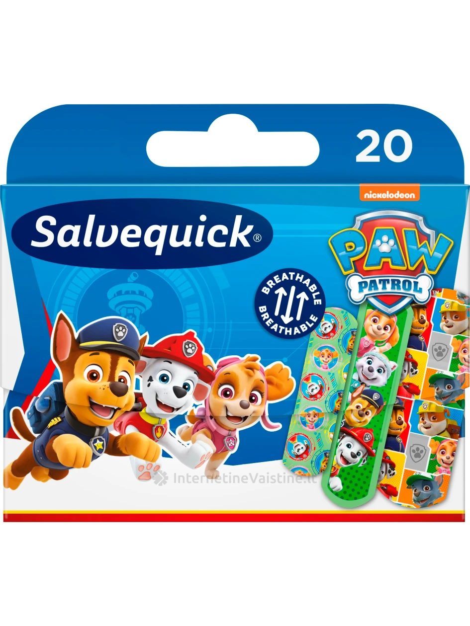 SALVEQUICK Paw Patrols pleistrų rinkinys vaikams N20 | internetinevaistine.lt