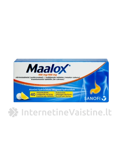 MAALOX KRAMT.TAB. (BE CUKR.) N40 | internetinevaistine.lt