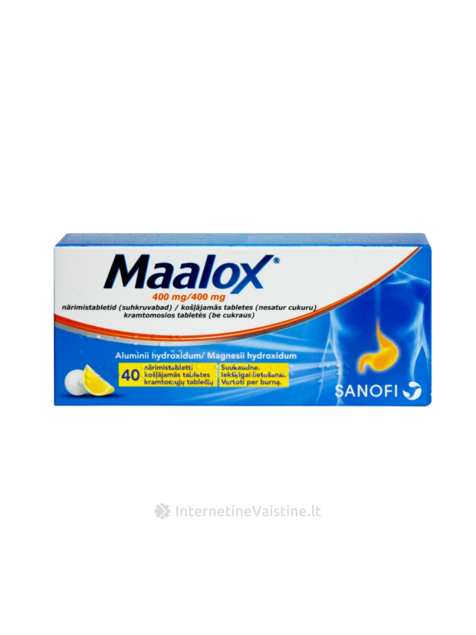 MAALOX KRAMT.TAB. (BE CUKR.) N40 | internetinevaistine.lt