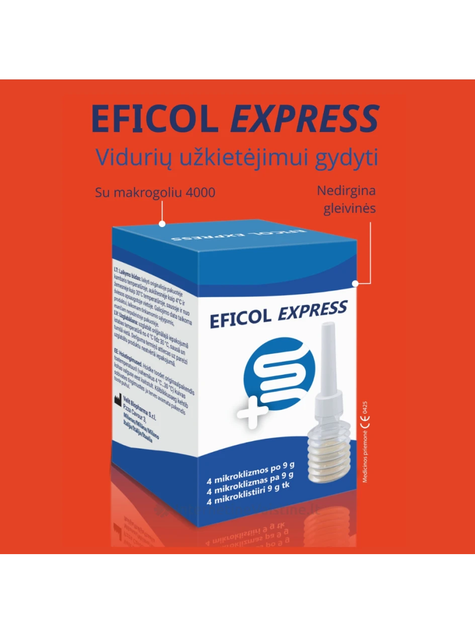 EFICOL mikroklizma EXPRESS, 4 vnt. x 9 g | internetinevaistine.lt