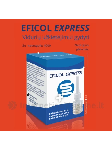 EFICOL mikroklizma EXPRESS, 4 vnt. x 9 g | internetinevaistine.lt