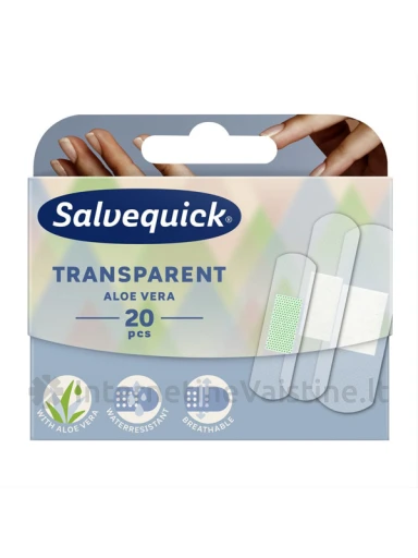 SALVEQUICK Aloe Vera skaidrūs pleistrai su alavijo ekstraktu N20 | internetinevaistine.lt