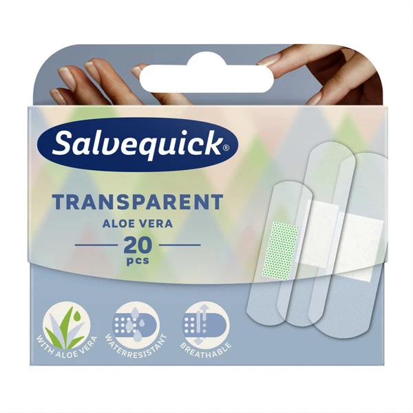 SALVEQUICK skaidrūs pleistrai su alavijo ekstraktu Aloe Vera, N20