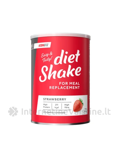 ICONFIT Diet Shake Strawberry milt., 495 g, Vnt | internetinevaistine.lt