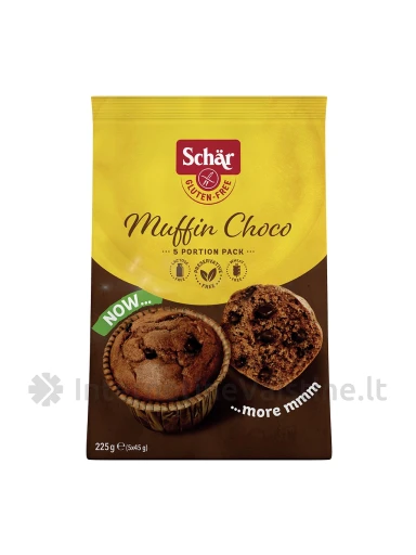 Schär MUFFIN CHOCO - šokoladiniai keksiukai be glitimo, 225g | internetinevaistine.lt