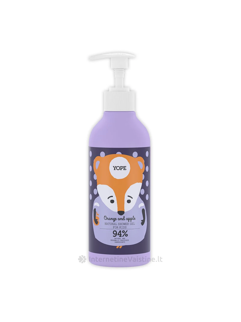 YOPE natūr. dušo želė vaik. Apelsinas/Obuolys, 400 ml, Vnt | internetinevaistine.lt