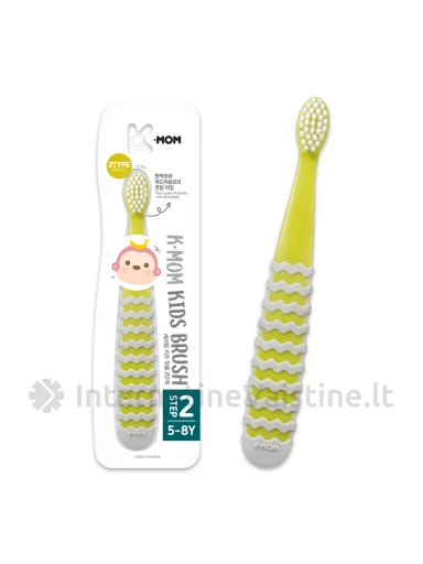 K-MOM dantų šepetėlių rinkinys (nuo 2-12m.) (geltonas) | internetinevaistine.lt