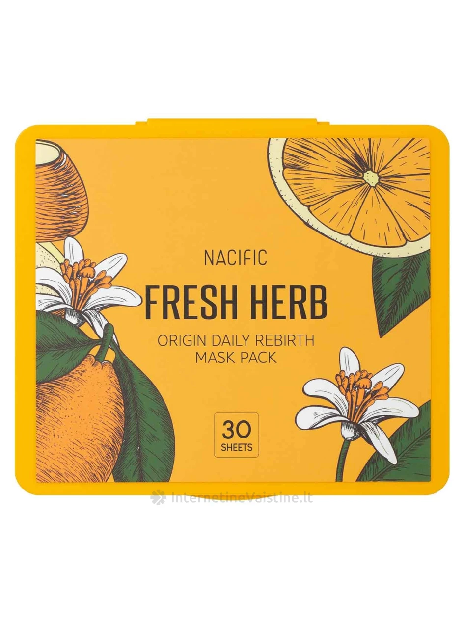 NACIFIC Fresh Herb Origin Daily Mask Pack veido kaukių rinkinys, N30 | internetinevaistine.lt
