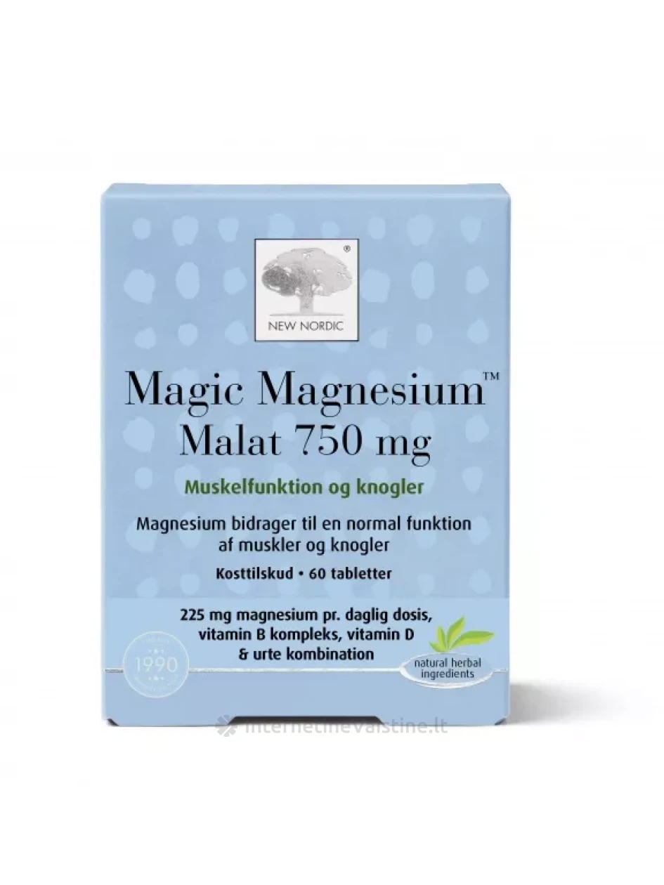 NEW NORDIC Magic Magnesium Malat 750mg tab. N60, 60 vnt. | internetinevaistine.lt