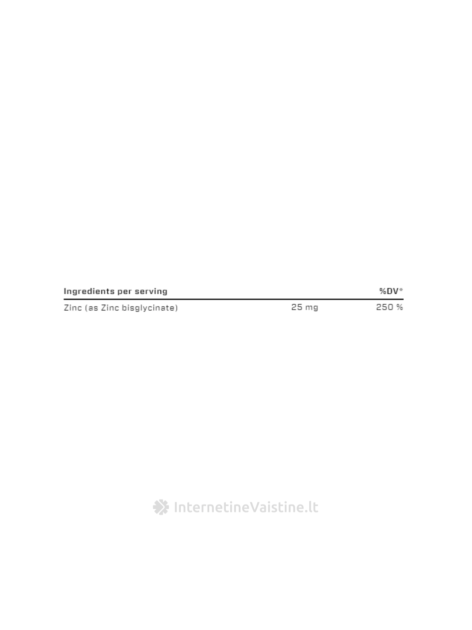 VAST Zinc Bisglycinate kaps. N120, 120 vnt. | internetinevaistine.lt