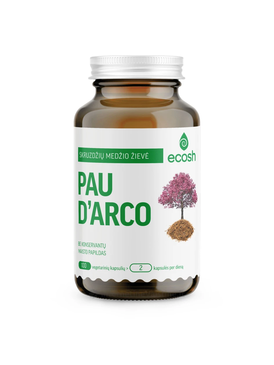ECOSH PAU D'ARCO, 100 kapsulių | internetinevaistine.lt