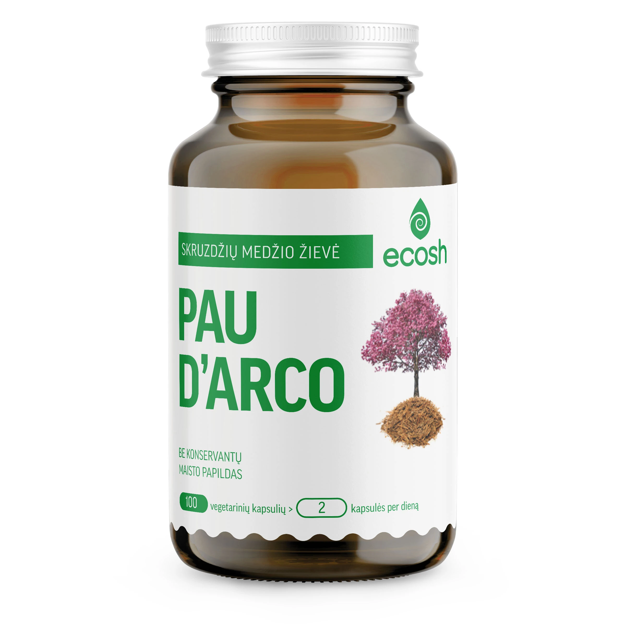 ECOSH Pau d’Arco, 100 kapsulių