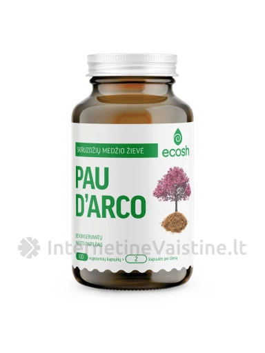ECOSH PAU D'ARCO, 100 kapsulių | internetinevaistine.lt