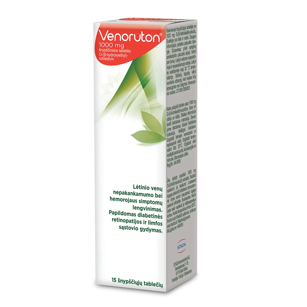 VENORUTON 1000 mg šnypščiosios tabletės N15 - InternetineVaistine.lt