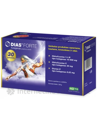 DIAS FORTE Kolagenas 10000mg greipfrutų sk. milt. ger. tirp. N30 | internetinevaistine.lt
