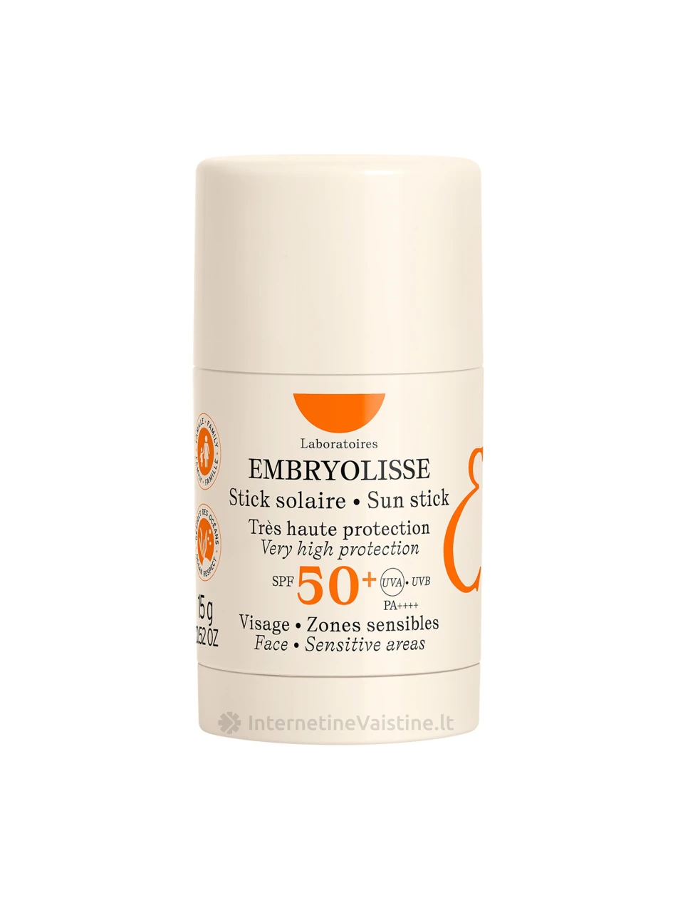 EMBRYOLISSE Sun Stick apsauga nuo saulės SPF50+, 15 g, Vnt | internetinevaistine.lt