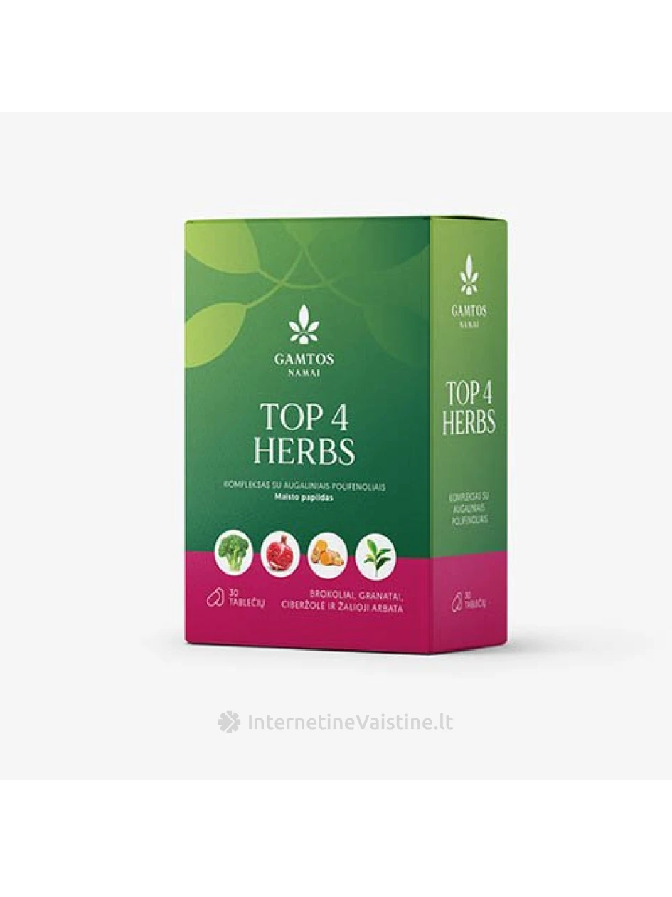 TOP 4 HERBS tab. N30, 30 vnt. | internetinevaistine.lt