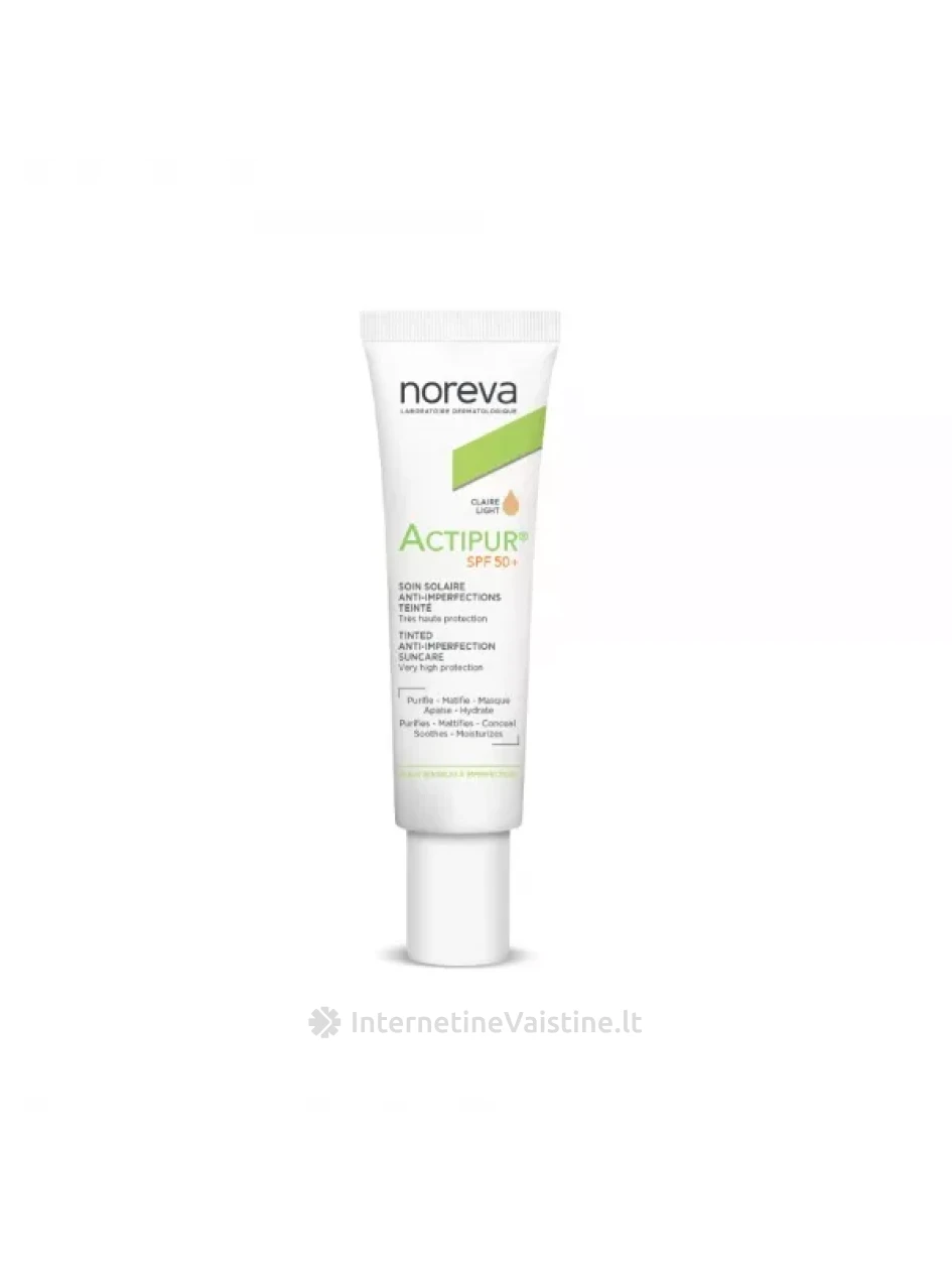 NOREVA ACTIPUR BB  toninis veido kremas . SPF50+ šviesaus atspalvio, 30 ml, Vnt | internetinevaistine.lt