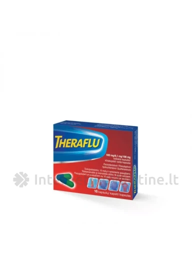 THERAFLU 500mg/6.1mg/100mg kietos kaps. N16 | internetinevaistine.lt