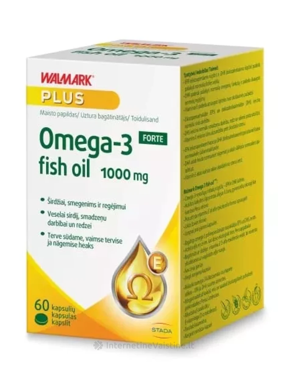 WALMARK OMEGA 3 Fish oil FORTE 1000mg kap. N60 | internetinevaistine.lt