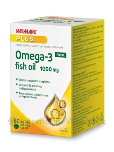 WALMARK OMEGA 3 Fish oil FORTE 1000mg kap. N60 | internetinevaistine.lt