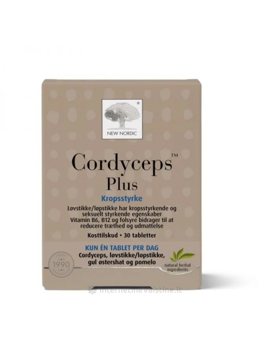 NEW NORDIC Cordyceps Plus tab. N30 | internetinevaistine.lt
