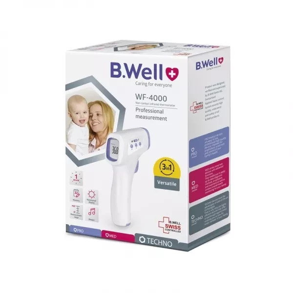 B.WELL bekontaktis infraraudonųjų spindulių termometras WF-4000, 1 vnt.