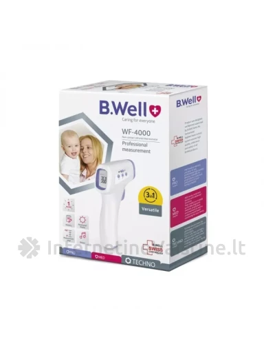 B. WELL WF-4000 BEKONTAKTIS INFRARAUDONŲJŲ SPINDULIŲ TERMOMETRAS, N1 | internetinevaistine.lt