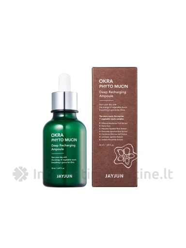 JAYJUN OKRA Phyto Mucin stipriai veikianti atkuriamoji ampulė, 50 ml | internetinevaistine.lt