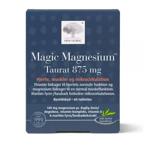 NEW NORDIC maisto papildas MAGIC MAGNESIUM TAURAT, 60 tab.