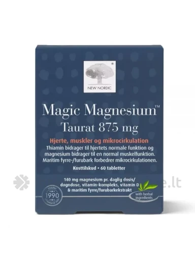 NEW NORDIC maisto papildas MAGIC MAGNESIUM TAURAT, 60 tab. | internetinevaistine.lt