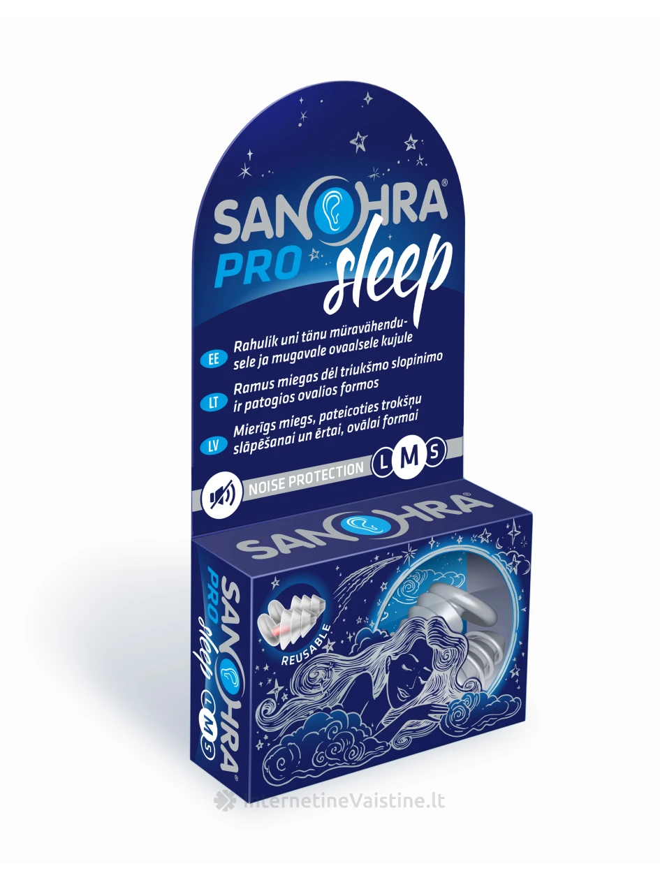 Ausų kamštukai SANOHRA PRO SLEEP M, N2 | internetinevaistine.lt