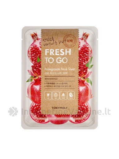 TONYMOLY Fresh To Go kaukė veidui lakštinė su granatais, 25 g, Vnt | internetinevaistine.lt