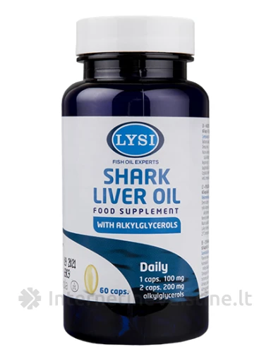 Lysi SHARK LIVER OIL - ryklių kepenų aliejus, N60 | internetinevaistine.lt