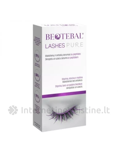 BEOTEBAL blakstienų ir antakių serumas su peptidais LASHES PURE, 3 ml | internetinevaistine.lt