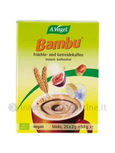 A.VOGEL Bambu tirpus vaisių ir grūdų gėrimas be kofeino 50g (25x2), Vnt | internetinevaistine.lt