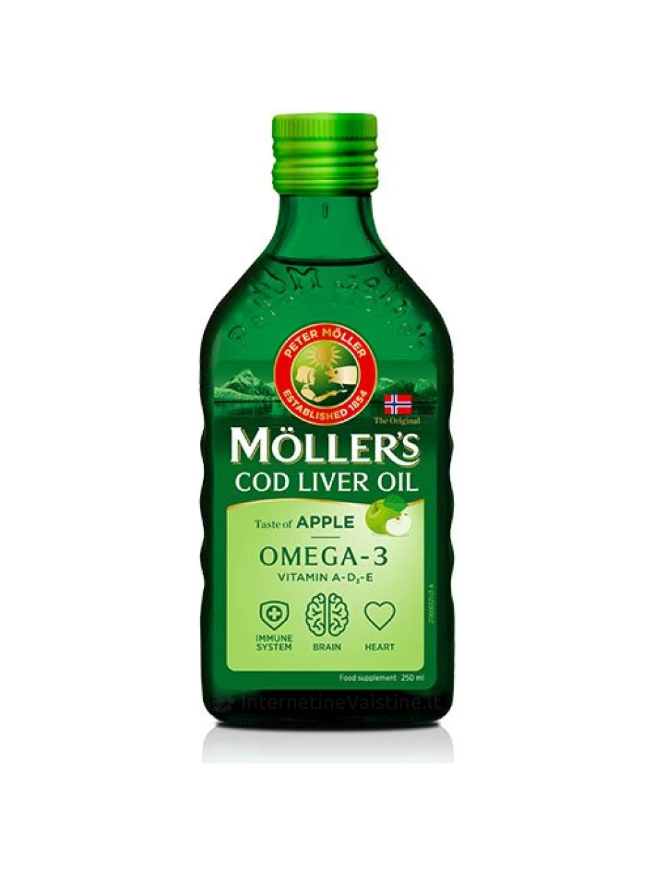 MOLLER`S žuvų taukai (obuolių sk.), 250 ml, 250 ml | internetinevaistine.lt