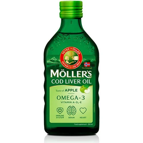 MOLLER’S skysti žuvų taukai, obuolių skonio, 250 ml