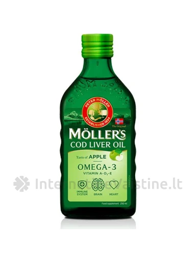MOLLER`S žuvų taukai (obuolių sk.), 250 ml, 250 ml | internetinevaistine.lt