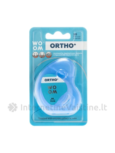 WOOM tarpdančių siūlas ORTHO+, 30m | internetinevaistine.lt