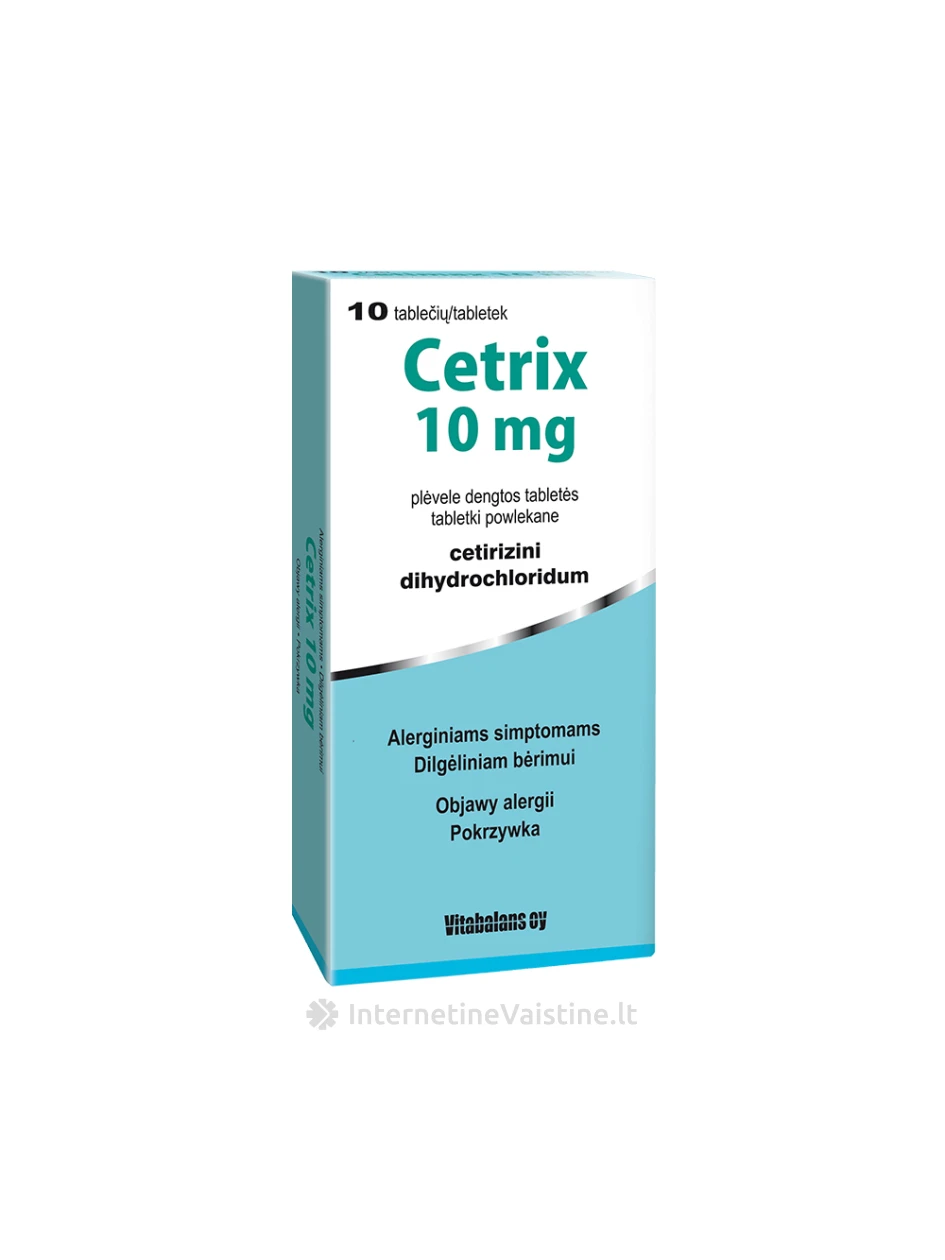 CETRIX 10mg plėv.dengt. tab. N10 | internetinevaistine.lt