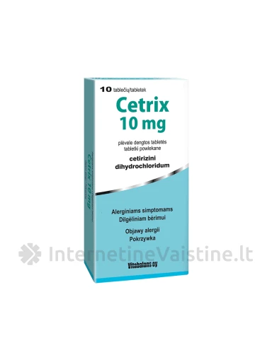 CETRIX 10mg plėv.dengt. tab. N10 | internetinevaistine.lt
