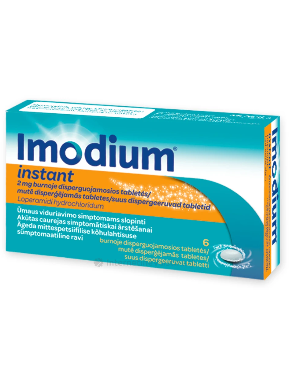 IMODIUM INSTANT 2 mg burnoje disperguojamos tabletės, N6 | internetinevaistine.lt