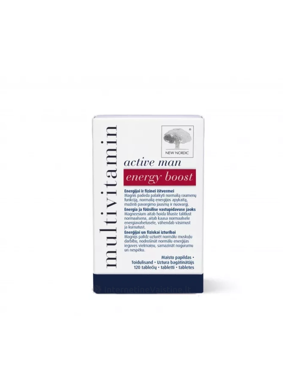 NEW NORDIC MULTIVITAMIN Active Man Energy Boost tab. N120 | internetinevaistine.lt