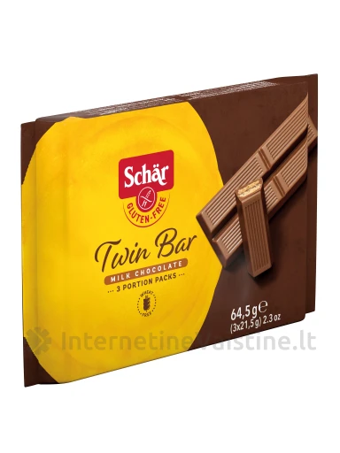 Schär TWIN BAR – vaflinis batonėlis be glitimo, 64.5g | internetinevaistine.lt
