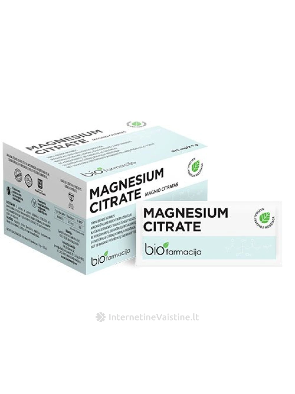 MAGNESIUM CITRATE 375mg pulv. N50, 50 vnt. | internetinevaistine.lt